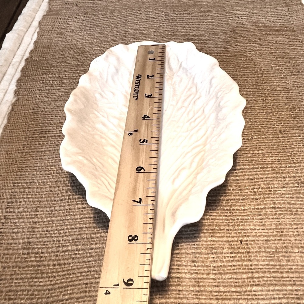 Vintage Mirimar of California Ceramic Cabbage Bowl & Leaf Set White 334 & 335 - Picture 4 of 14